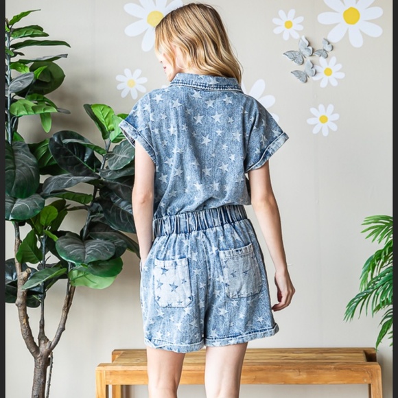 Oli & Hali Blue Star Jean Shorts - Picture 8 of 8